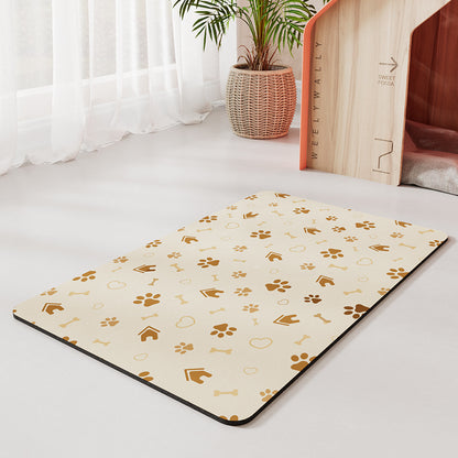 Minimalist Pet Feeding Mat Repeated Washing Water-absorbing Non-slip Mat