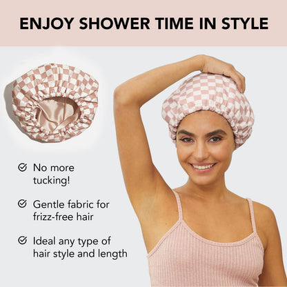 Women's Fashion Double-layer Shower Cap