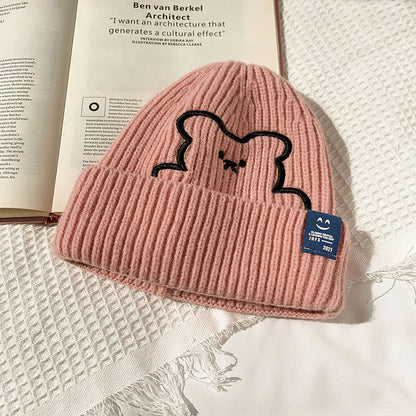 Women's Bear Pattern Knit Jacquard Beanie