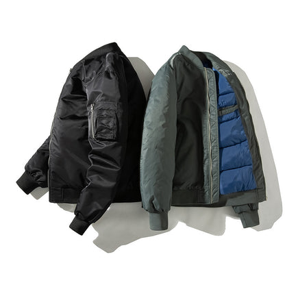 Acket Solid Pilot Jackets For Men