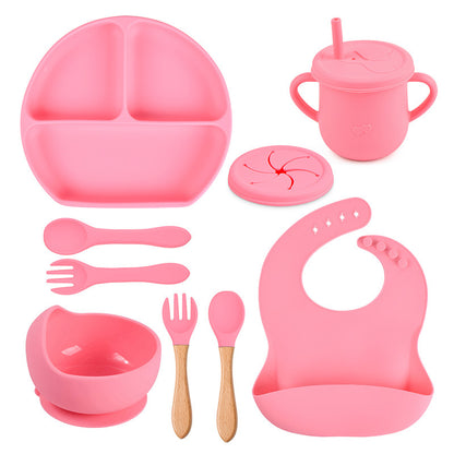 Silicone Solid Colors Babies' Tableware Set