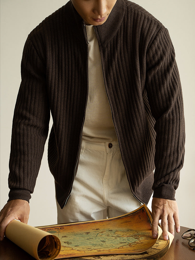 Zipper Cardigan Men's Casual Sweater Coat