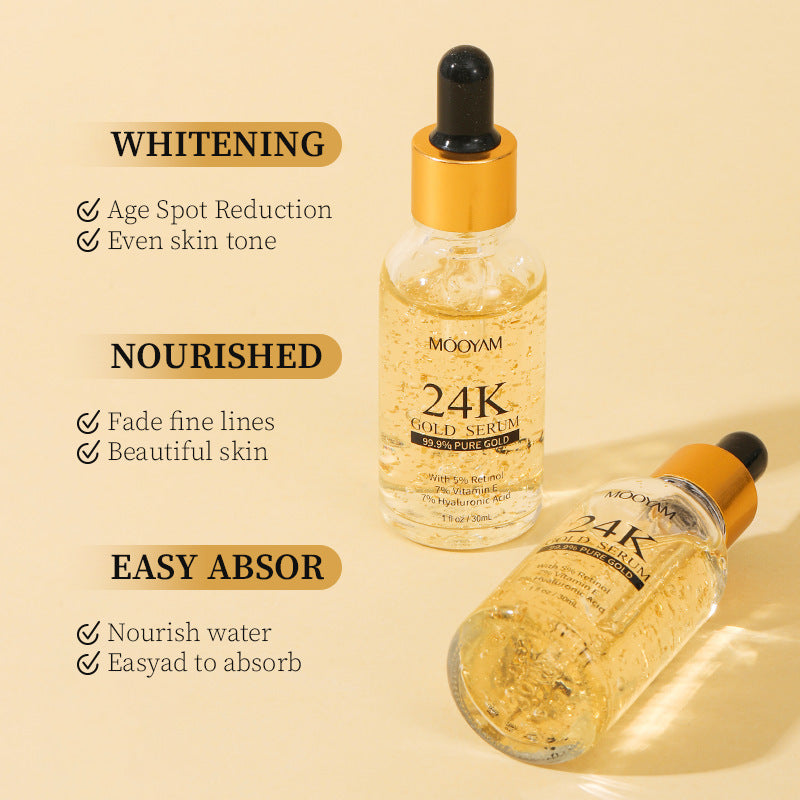 24Kゴールドフォイル30mL ビタミンE レチノール アンチリンクル リフティングフェイスセラム