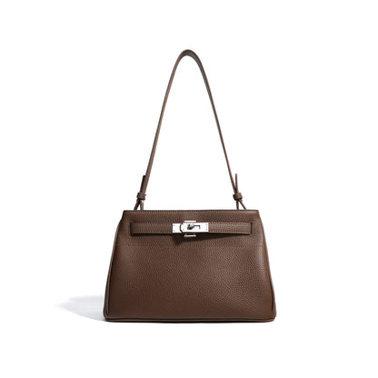 First Layer Cowhide Vintage Look Underarm Crossbody Bag