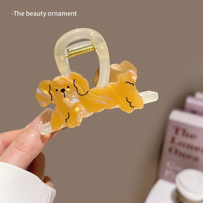 Cute Puppy Updo Hair Claw