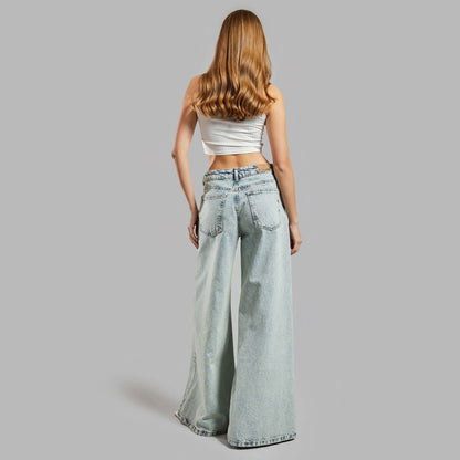 Street Lace Stitching Skinny Jeans