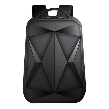 Fashion Rhombus Hard Shell Double Shoulder Large Capacity Business Backpack