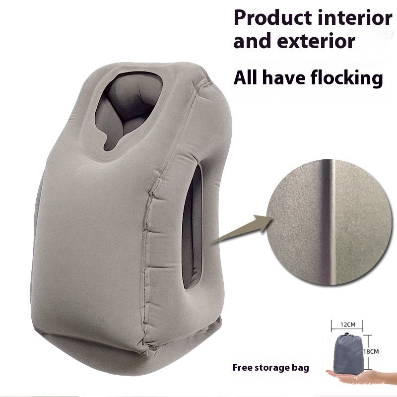 Portable Travel Inflatable Pillow Long Distance Ride Neck Pillow