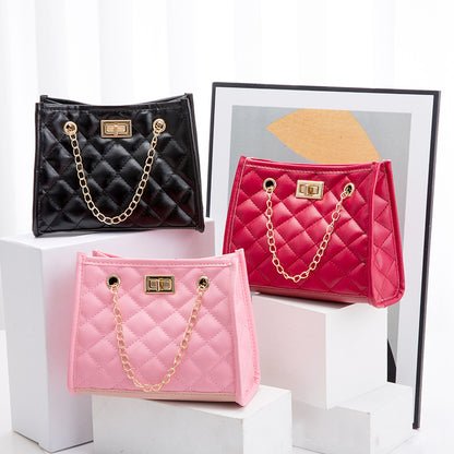 Mini Chain Shoulder Bag Rhombus Sewing