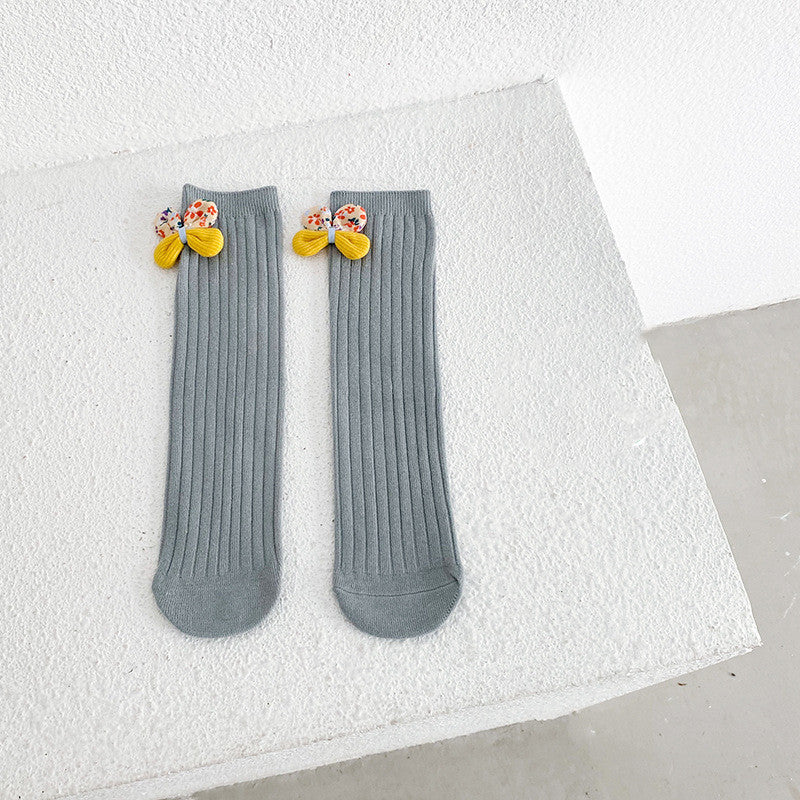 Bowknot Girls Straight Socks
