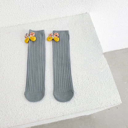 Bowknot Girls Straight Socks