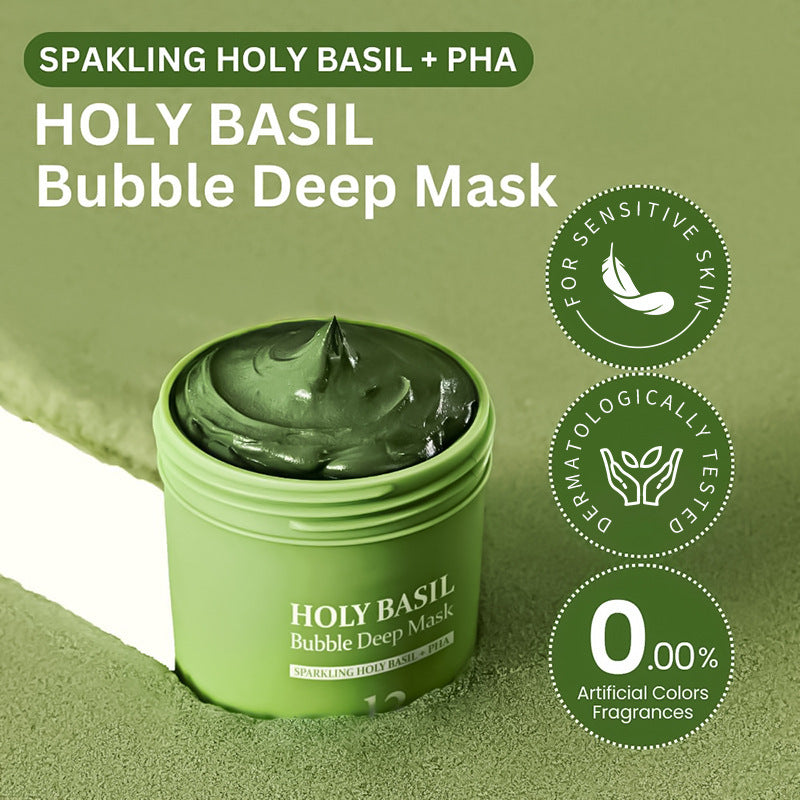 Holy Basil Bubble Clay Exfoliating Deep Cleansing Mask