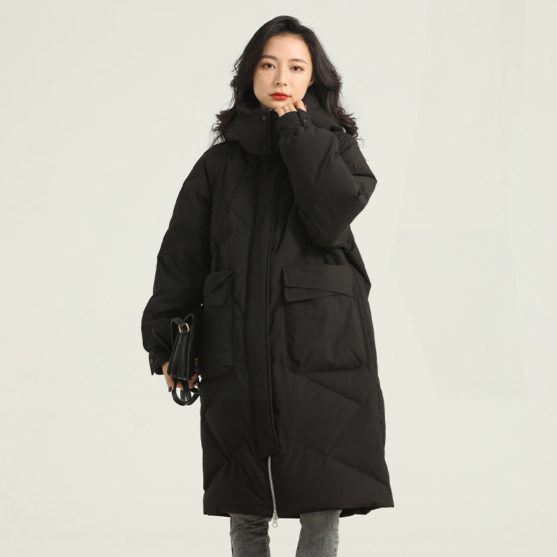 White Duck Down High-end Warm Women's Slimming Pinghu Coat Jacket
