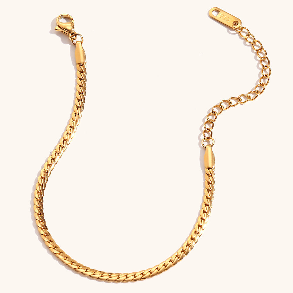 Stainless Steel Plated 18K Gold Simple Bracelet