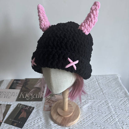 Cute Devil Horn Wool Hat