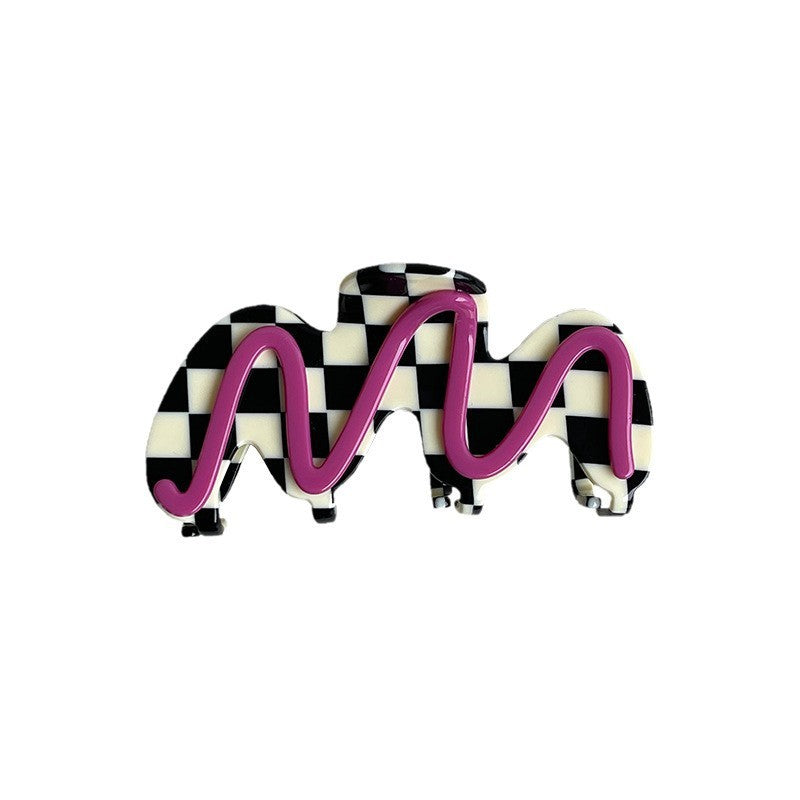New Candy Color Checkerboard Acetate Hair Claw