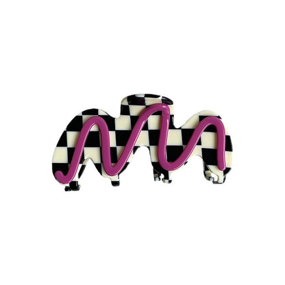 New Candy Color Checkerboard Acetate Hair Claw