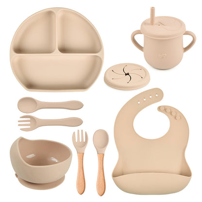 Silicone Solid Colors Babies' Tableware Set