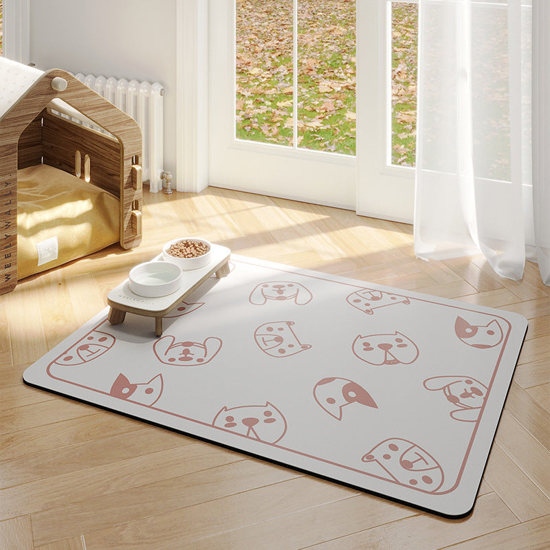 Minimalist Pet Feeding Mat Repeated Washing Water-absorbing Non-slip Mat