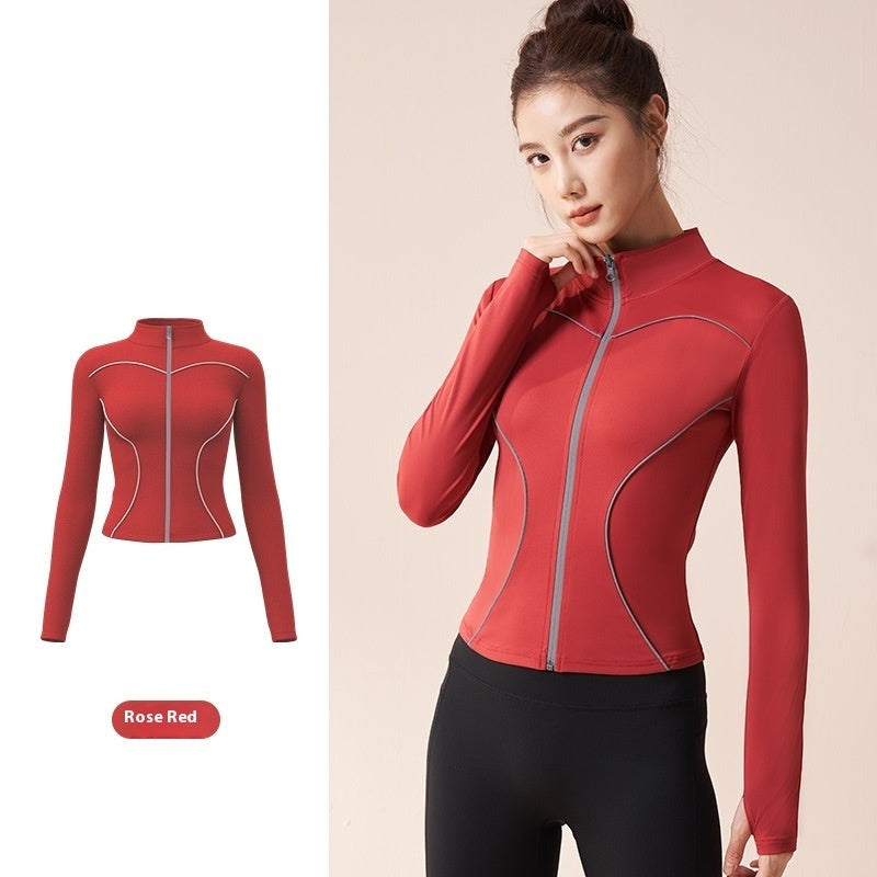 WIND PROOF REFLECTIVE STRIPS YOGA TOP OVER WEAR