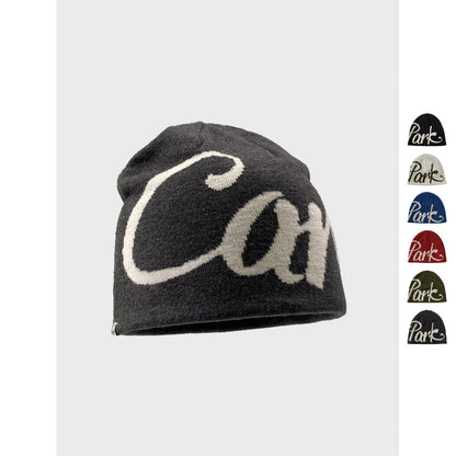 American Street Letter Jacquard Double sided Wear Knitted Beanie Hat