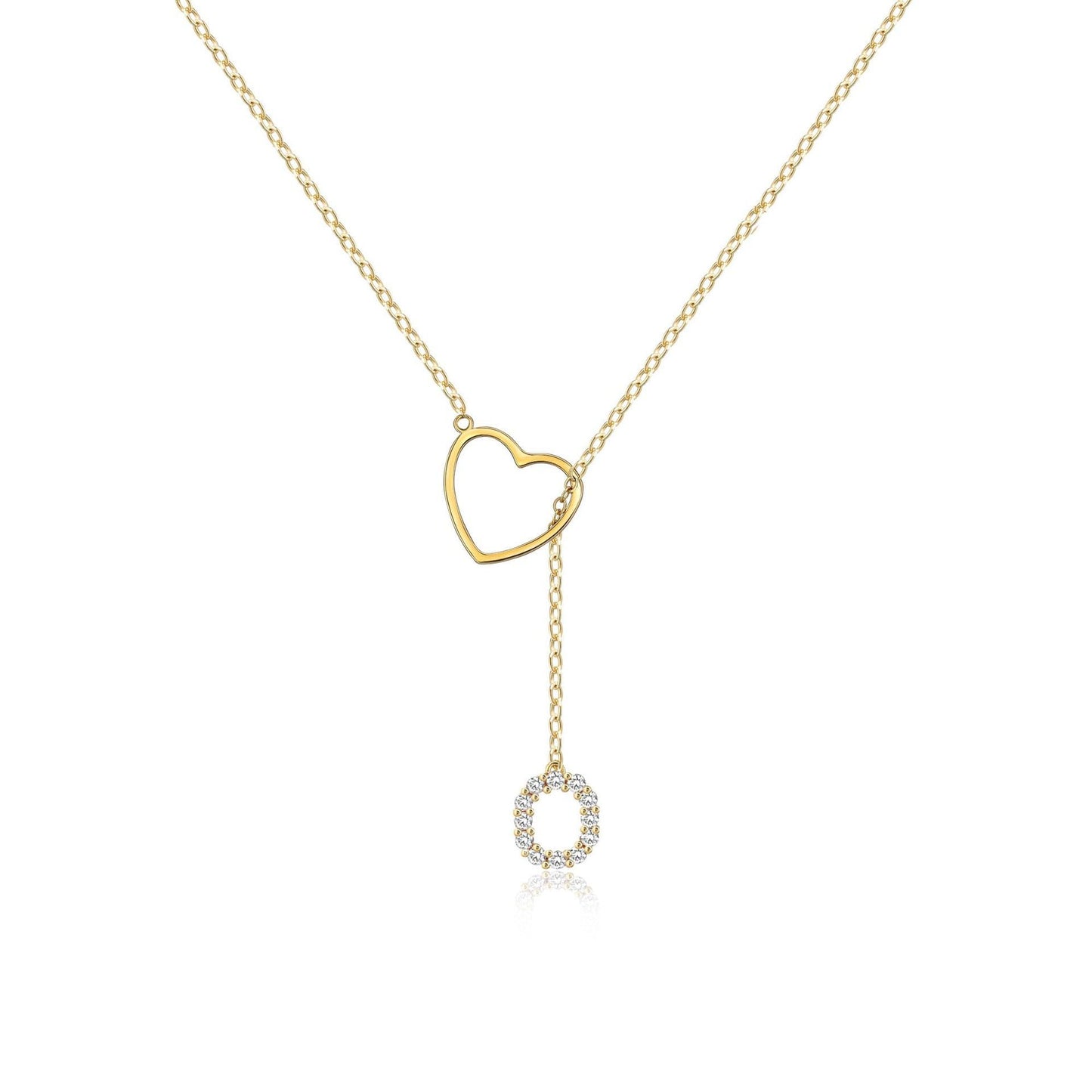 Brass Gold Plating Full Inlaid Zircon Name letter Neclace