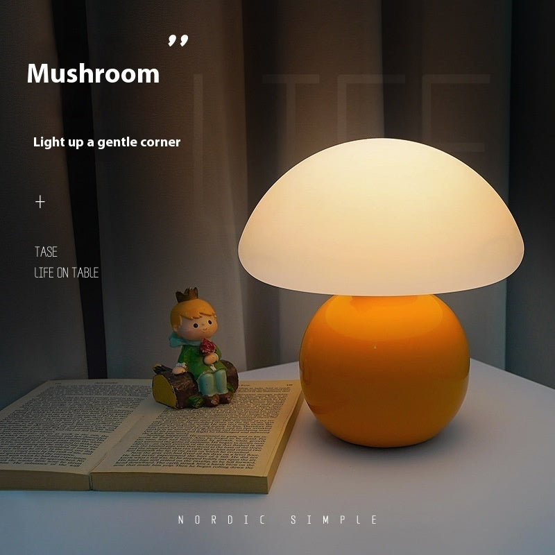 Cream Mushroom Decorative Table Lamp