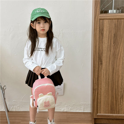 Children Backpack Cartoon Bunny Color Matching Shoulders