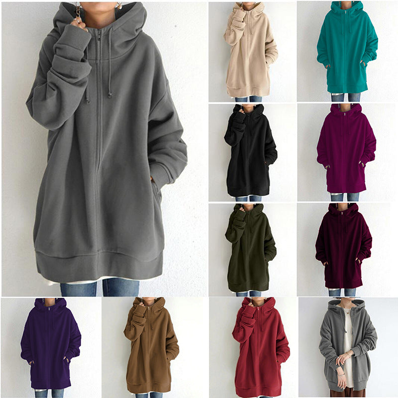 Women's Fuzzy Hoodies Long Sport Pullover Hoodie Full-Zip