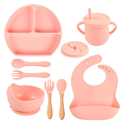 Silicone Solid Colors Babies' Tableware Set