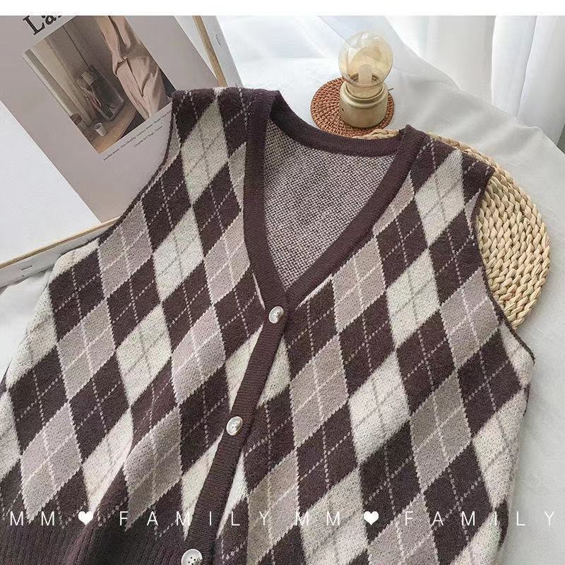 Modische Strickjacke mit Rautenmuster für Damen