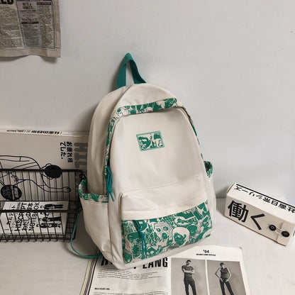 Nylon Simple Printed Schoolbag