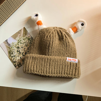 Funny Frog Eyes Knitted Beanie Hat