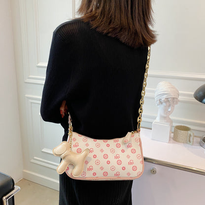 Contracted Small Bag Female Autumn Tide Pearl Chain