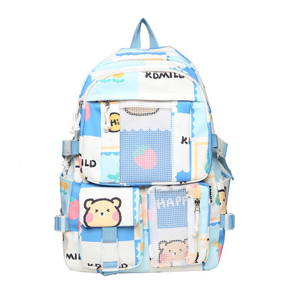 Cute Cartoon Doodle Illustration Schoolbag Girl