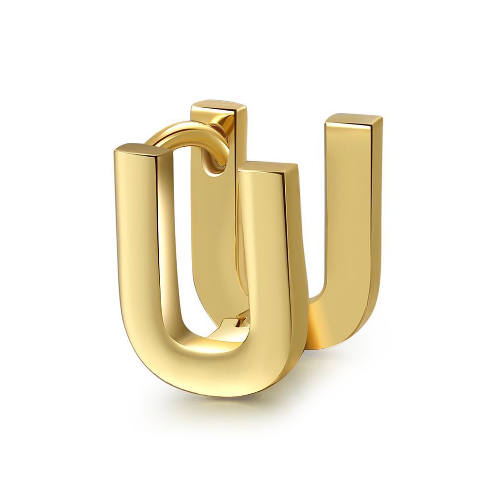 18K Gold Color Preserving Jewelry Name Letter Earrings Earrings