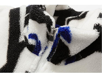 Fashion Printed Loose New Men's Fleece Cotton-padded Coat