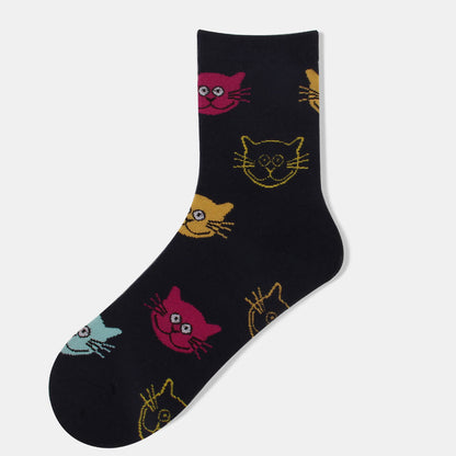 New Cute Cartoon Cat Casual Women's Socks