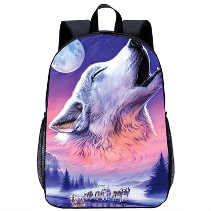 Lion Print 17 Inch Large Capacity Backpack