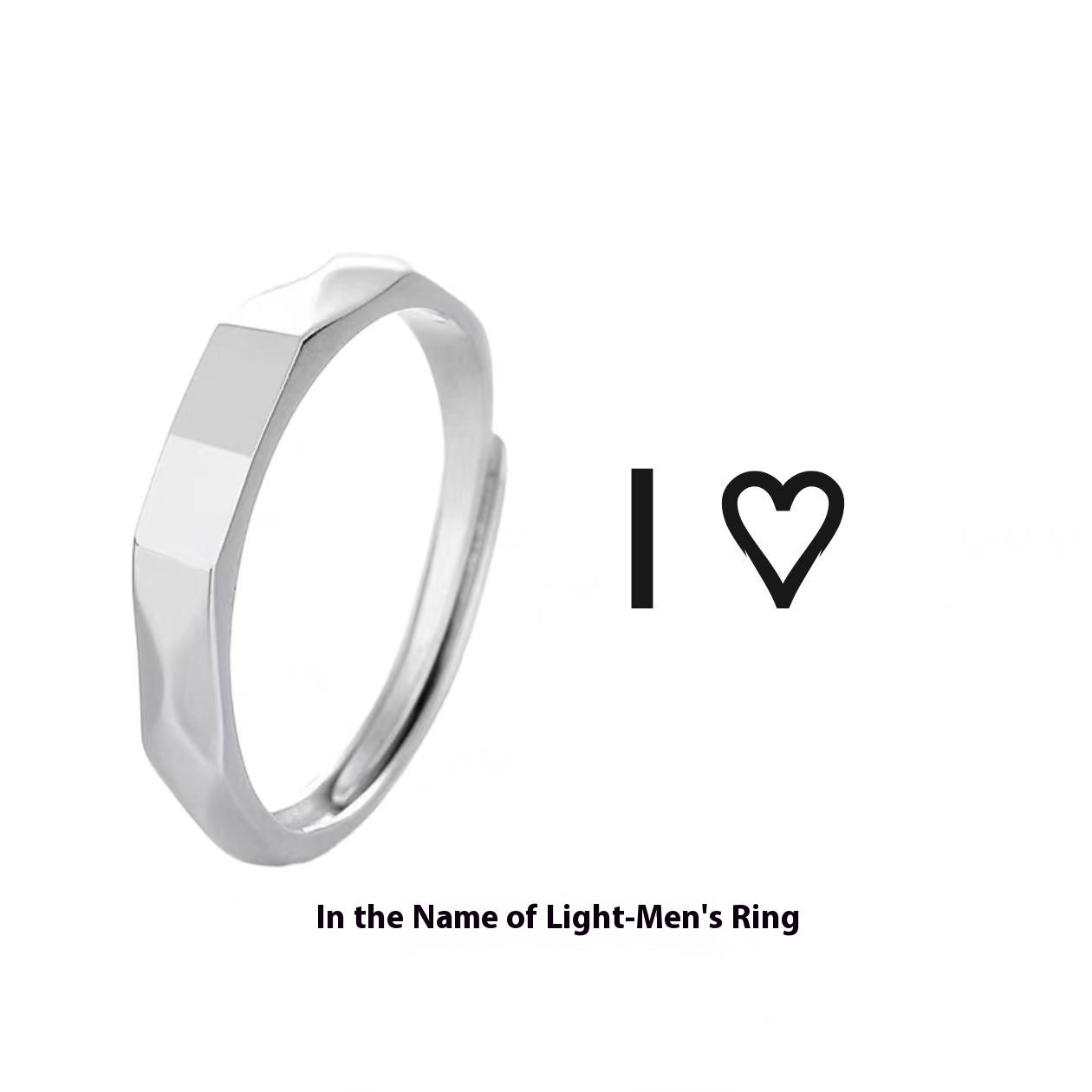 S925 Pure Silver Love Projecting Rings Pair