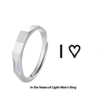 S925 Pure Silver Love Projecting Rings Pair