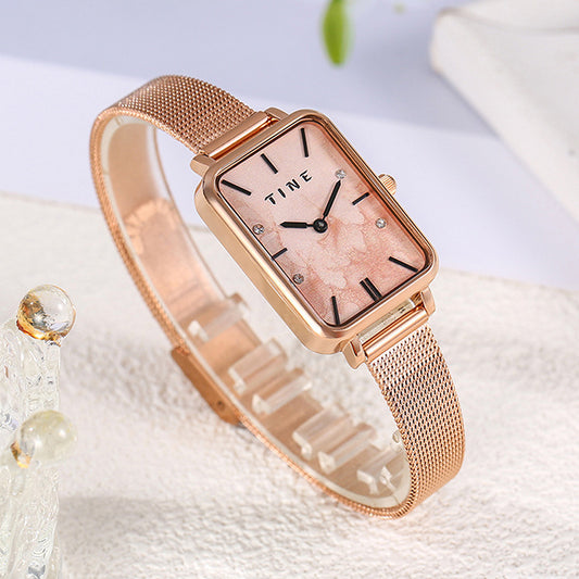 High-Grade Square Ins Style Student Steel Belt Watch