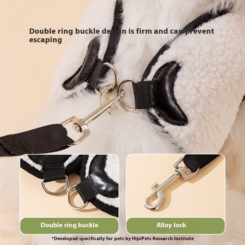 Animal-shaped Lambswool Dog Hand Holding Rope