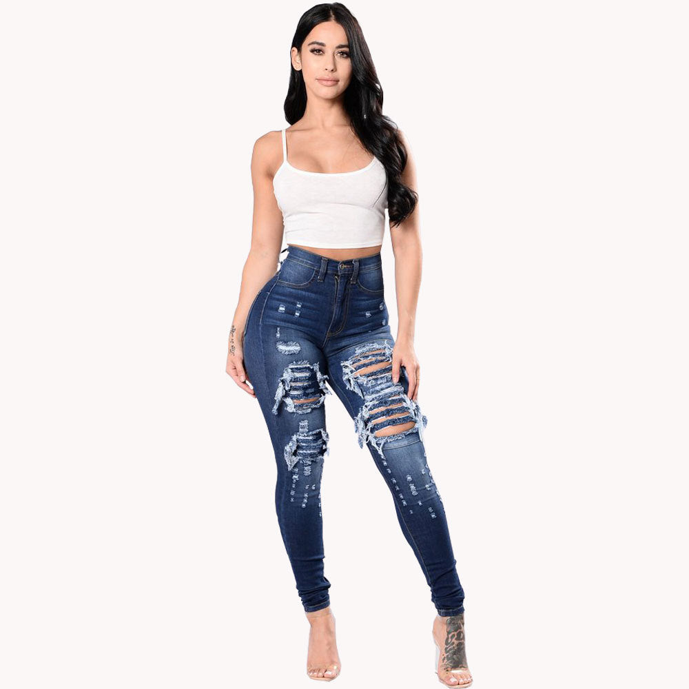Women Fashion Ripped leggings Jeans
