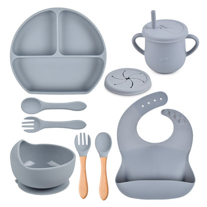 Silicone Solid Colors Babies' Tableware Set