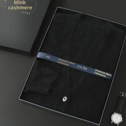 Mink Wool Men V-neck Thickened Sweater Loose Cardigan