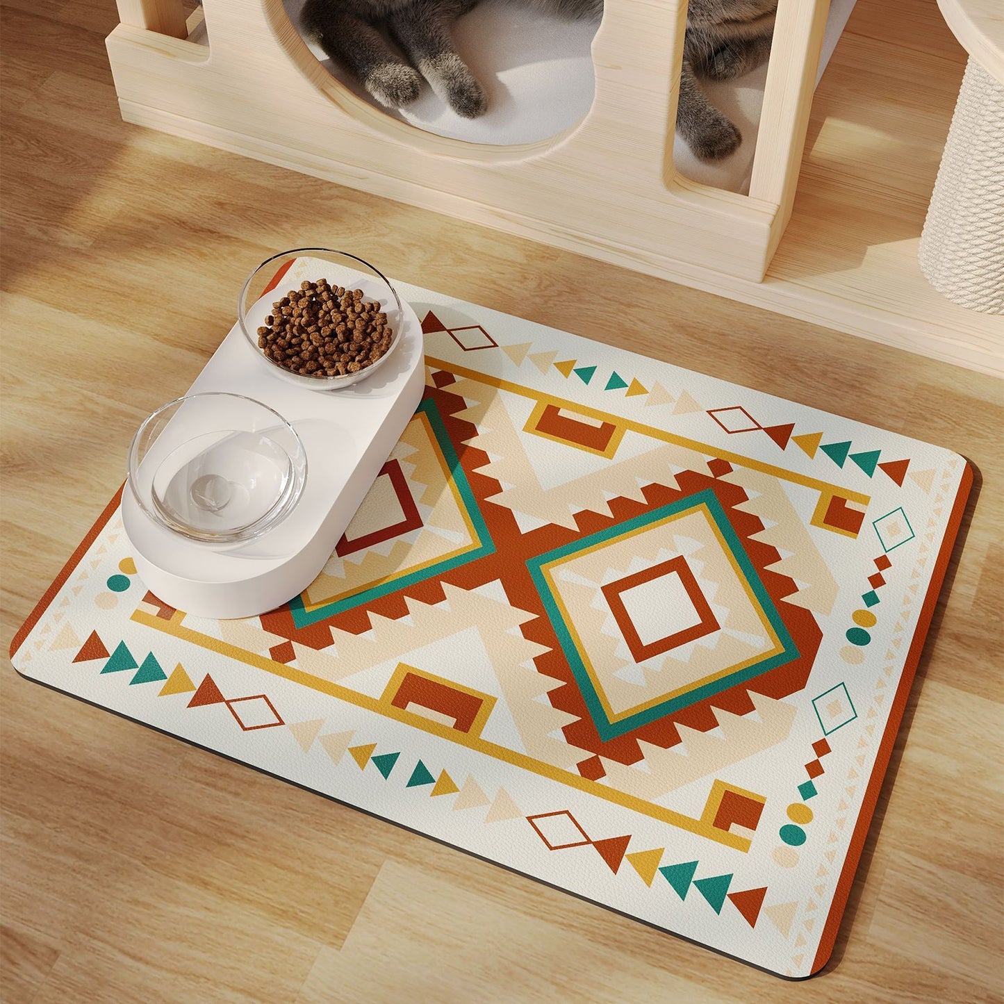 Minimalist Pet Feeding Mat Repeated Washing Water-absorbing Non-slip Mat