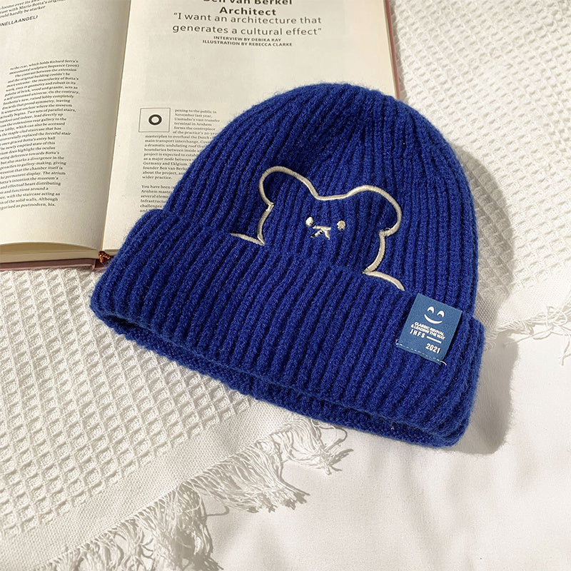 Women's Bear Pattern Knit Jacquard Beanie