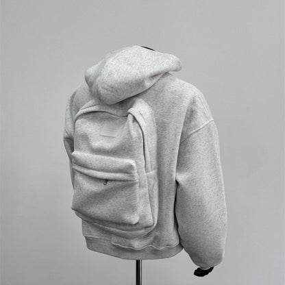 Coat Flower Gray BackPack Hoddie