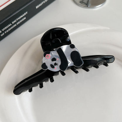 Cartoon Panda Acetate Grip Cute Animal Hair Claws